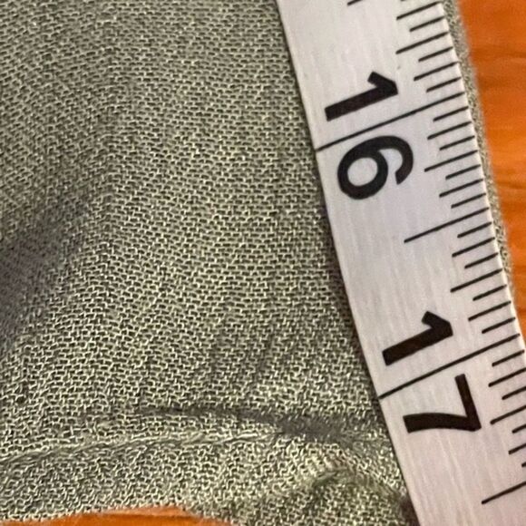 Vintage Small Mudd taupe tan sleeveless solid crochet yolk top tank top shirt - Picture 9 of 10